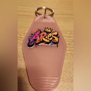 Pink Aries Keychain